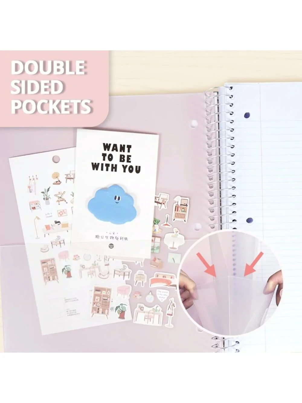 Pink 3-Pack College Ruled Spiral Notebooks - 300 Pages, Perfect for School